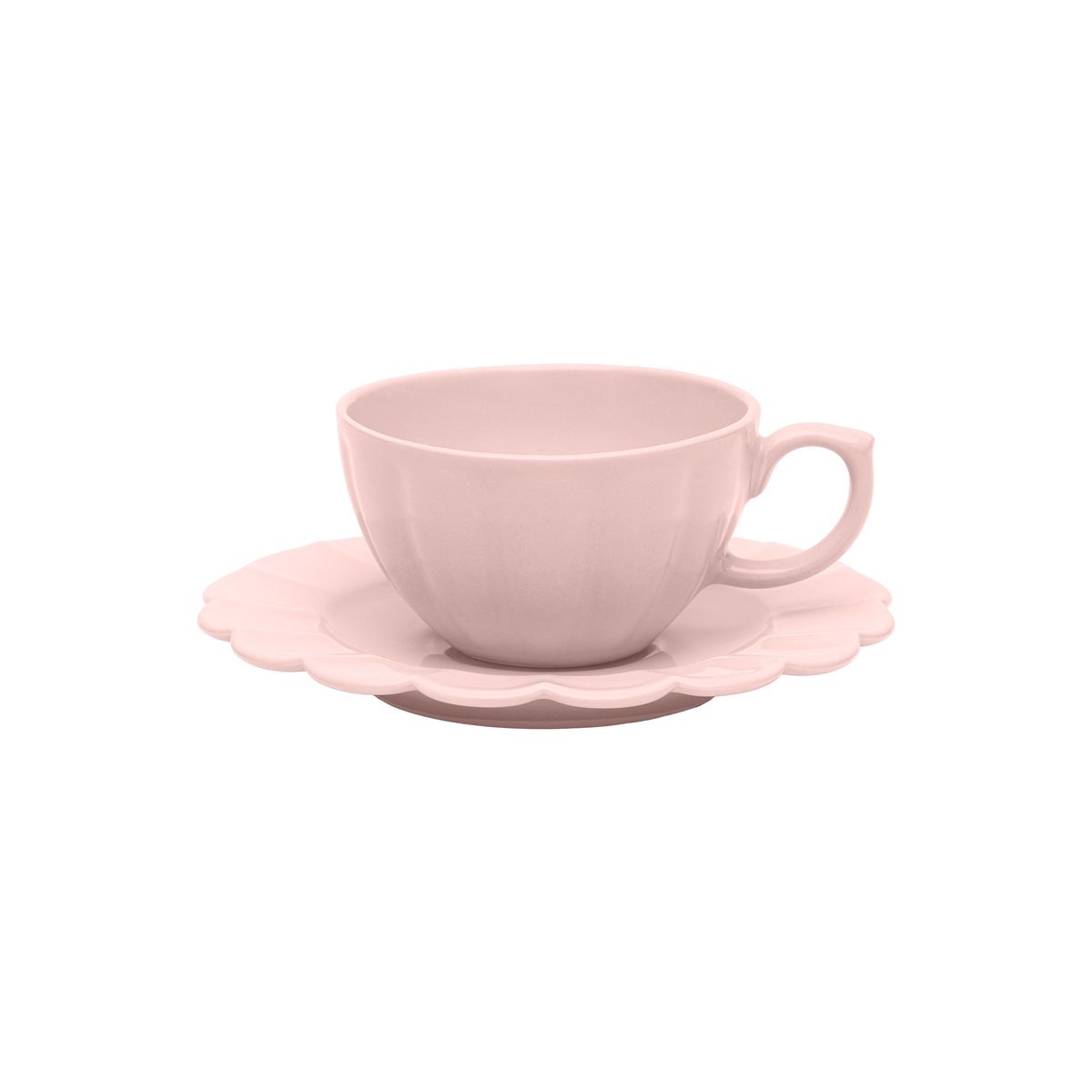 Jogo de 6 Xícaras de Chá 220 ml com pires Flora Dália