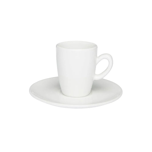 Jogo de 4 Xícaras de Cafezinho Expresso 75ml Com Pires Branco