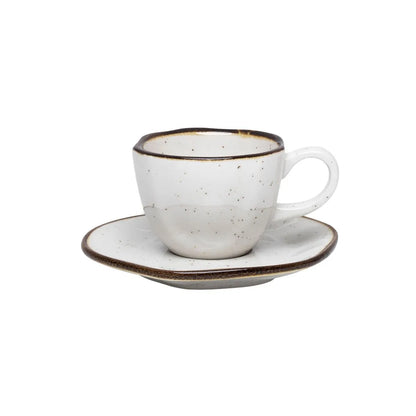 Jogo de 6 Xícaras de Cafezinho 75 Ml Com Pires Ryo Maresia