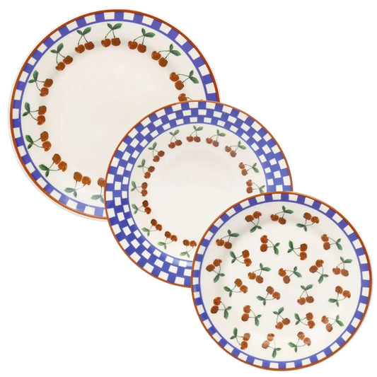 Aparelho de Jantar e Lanche 12pcs Donna Jardim Cerejas