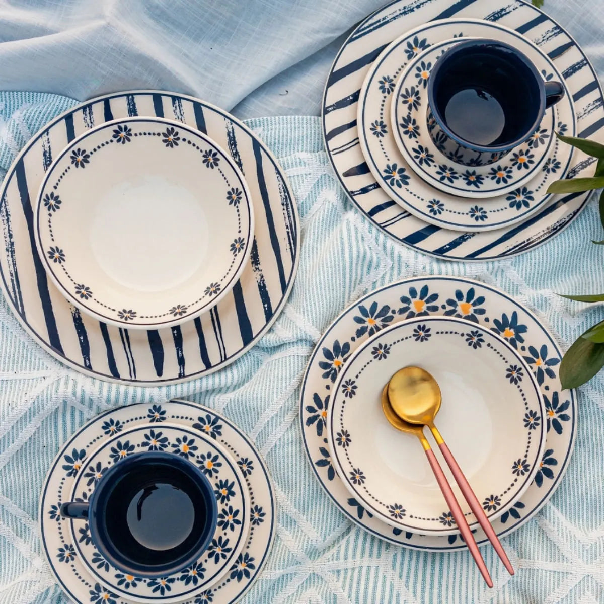 Aparelho de Jantar e Lanche 12pcs Donna Margaridas